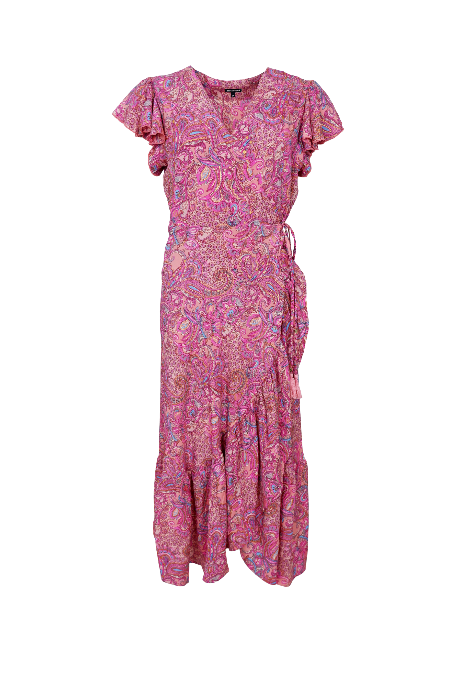 BCLUNA Flared Wrap Dress- Pink Vibe S/M