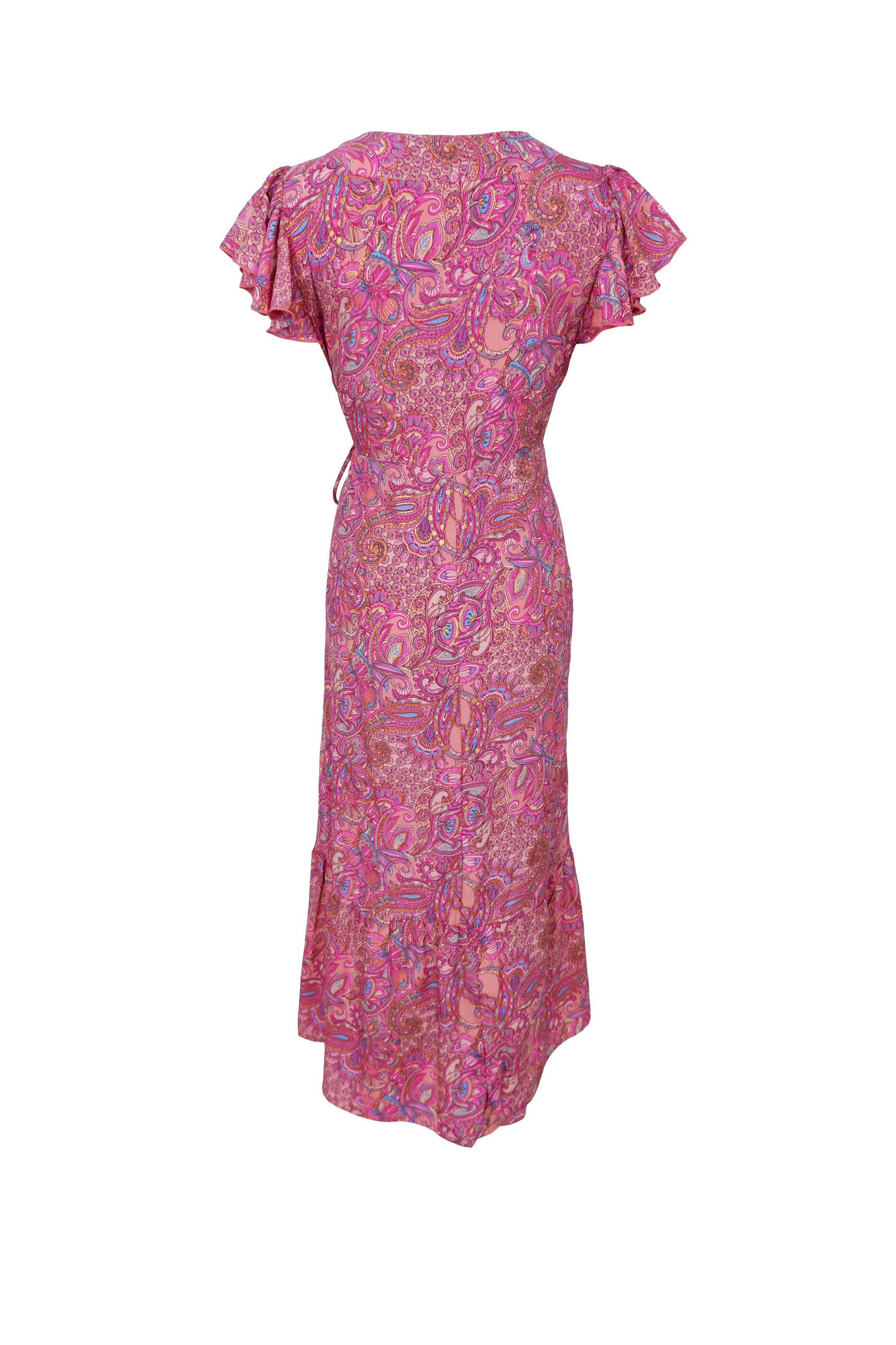 BCLUNA Flared Wrap Dress- Pink Vibe S/M