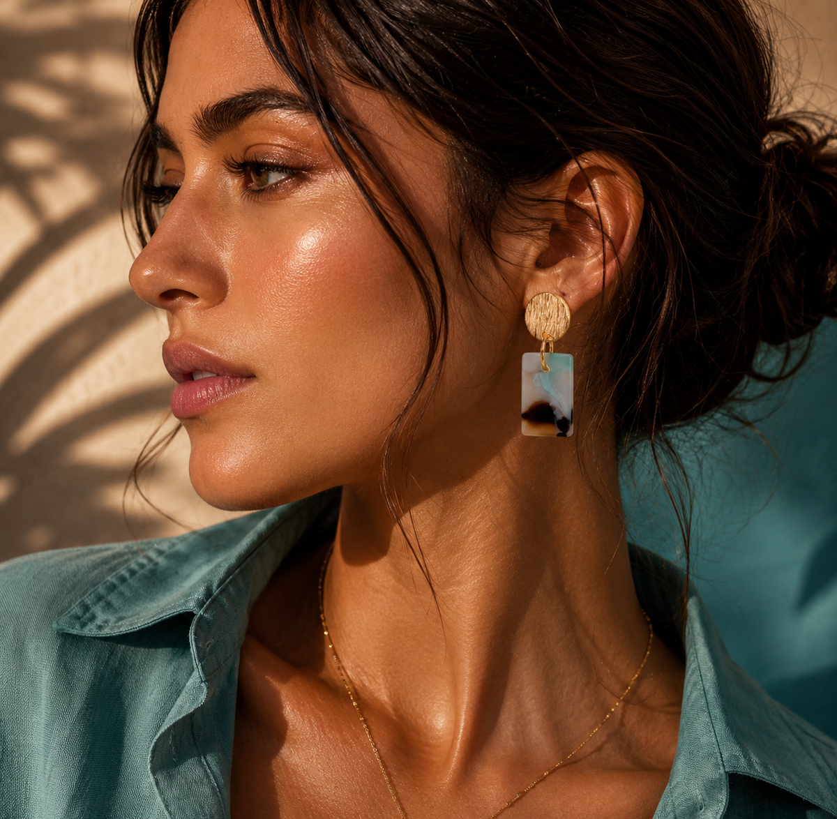 Aurora resin stud earrings