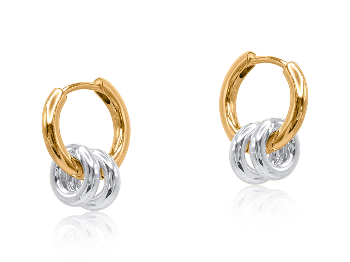 Mafalda Two Tone Hoop Earrings in Gold