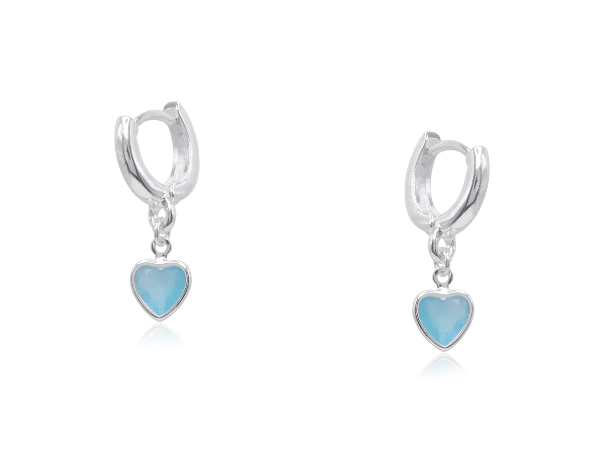Symbols Of Power Heart Earrings in Silver