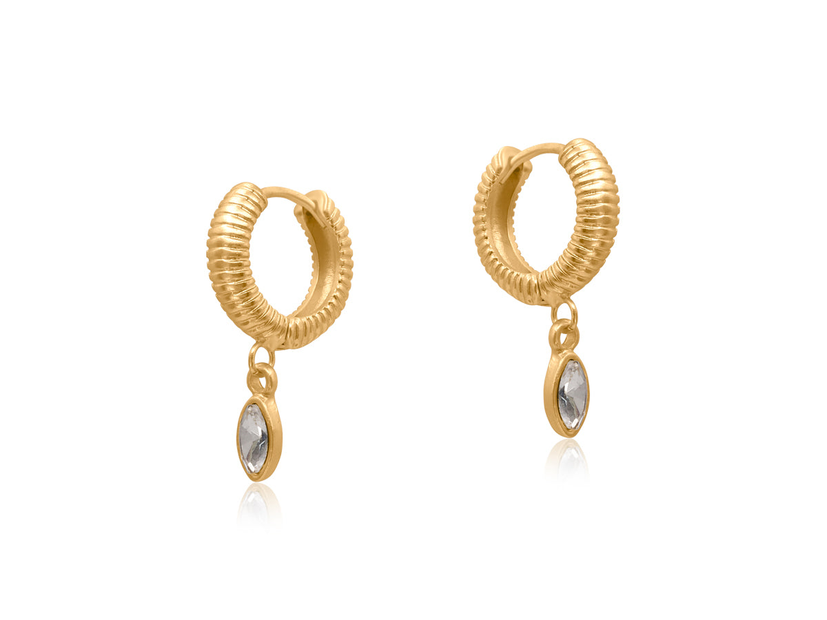 Cerenity Matte marquise gem earrings