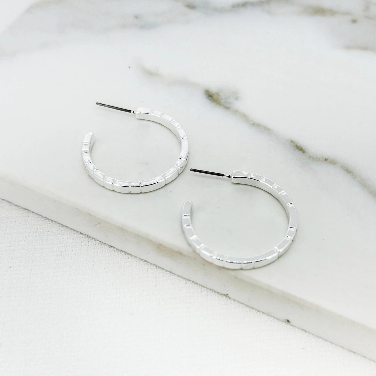 Ridged Hoop Earrings