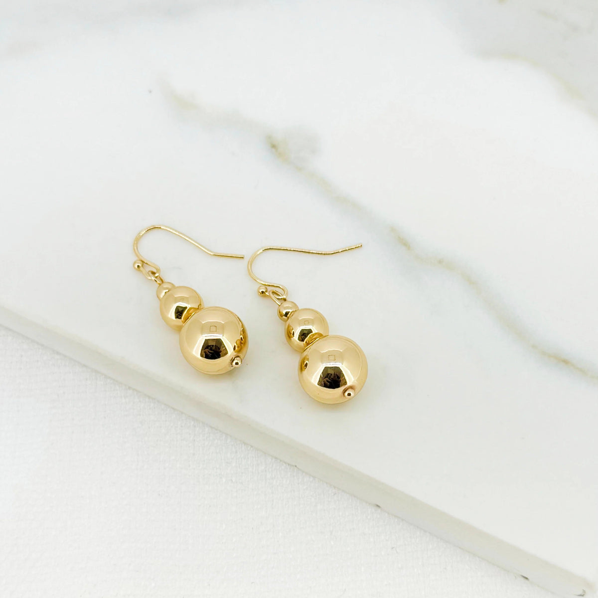 Gold Ball Drop Earrings