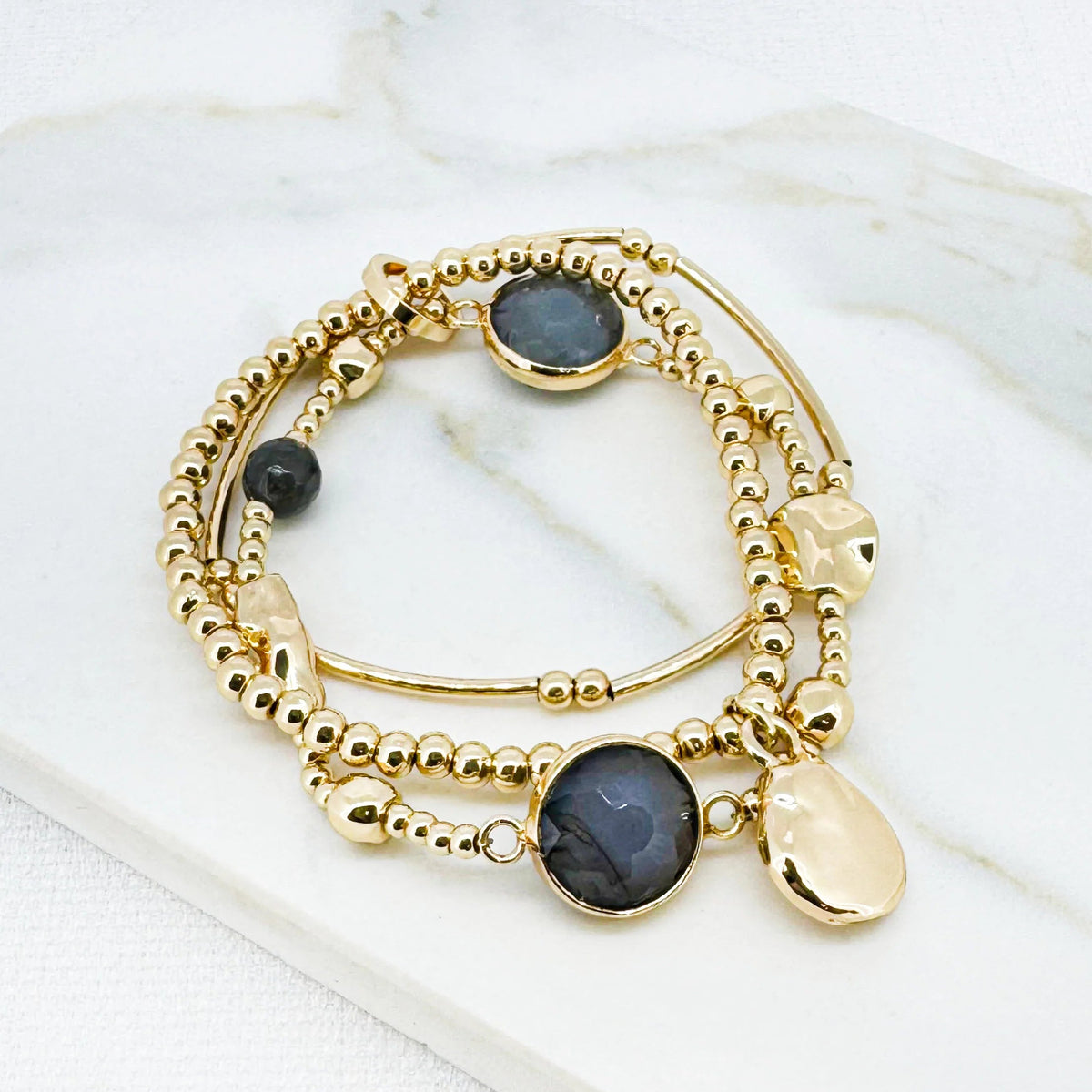 Triple Layer Beaded Bracelet