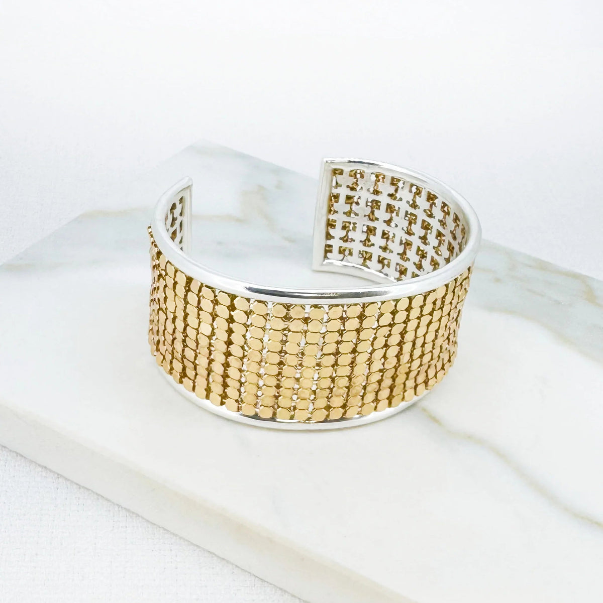 Gold Mesh Cuff Bracelet