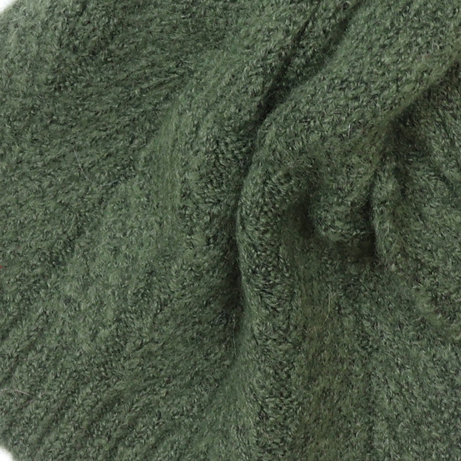 Charlotte dark khaki herringbone pull through scarf