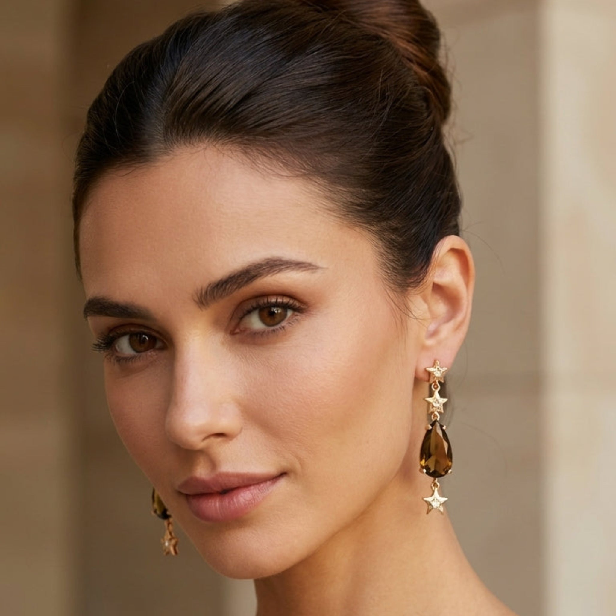 Star and teardrop earrings