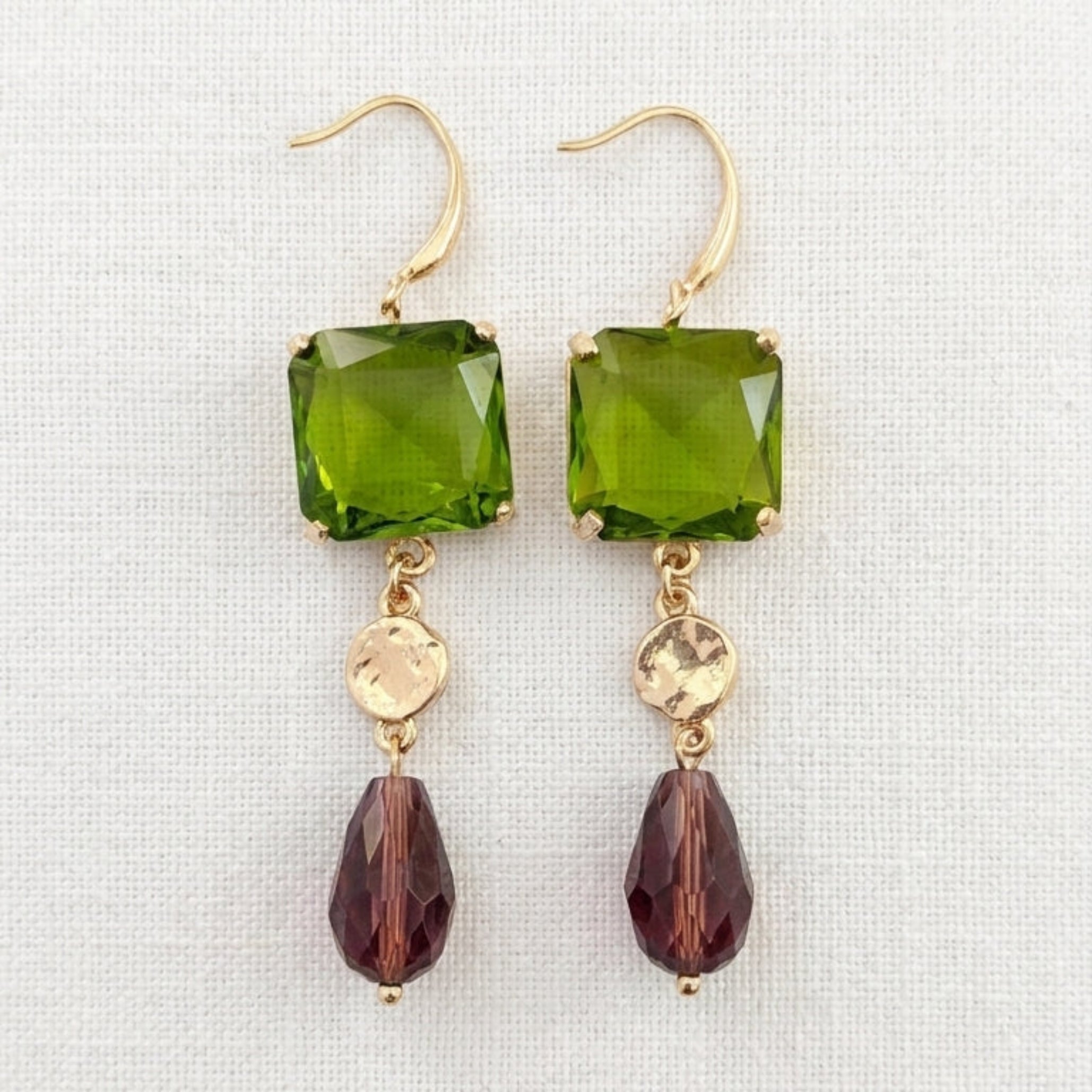 Multi-stone drop earrings