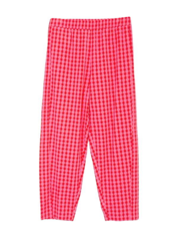Barrel leg gingham trousers