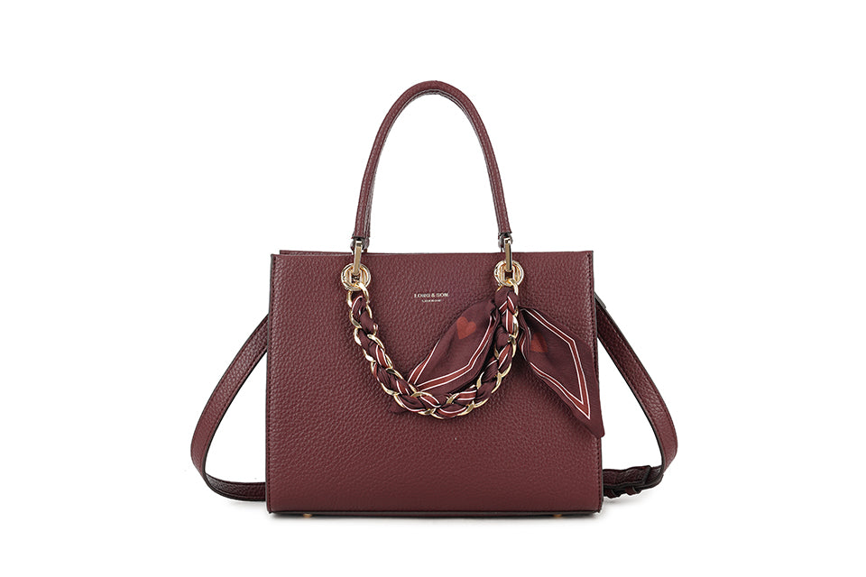 Triple Compartment Bag with Scarf Detail