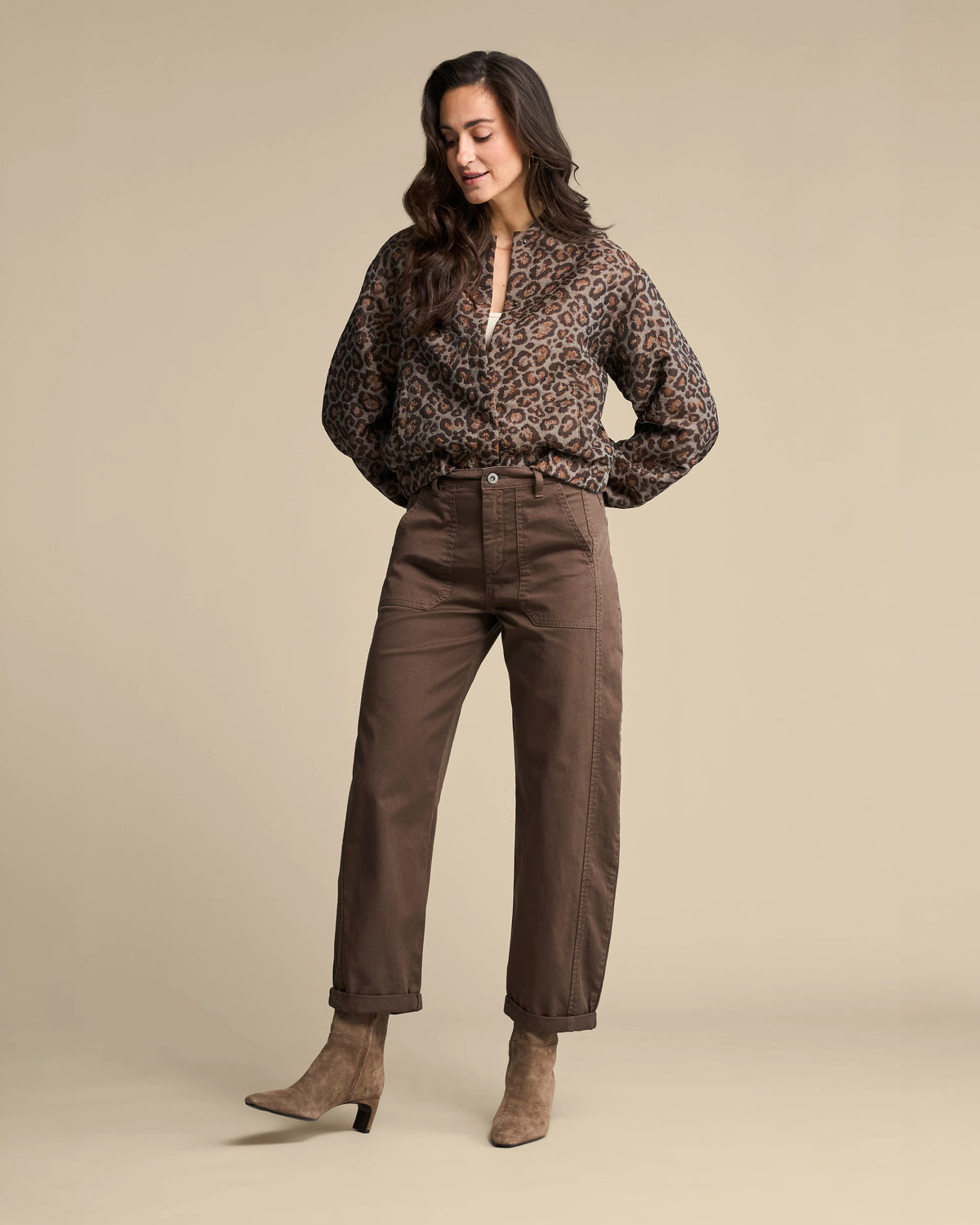 Jacquard Lurex Leopard Bomber Jacket