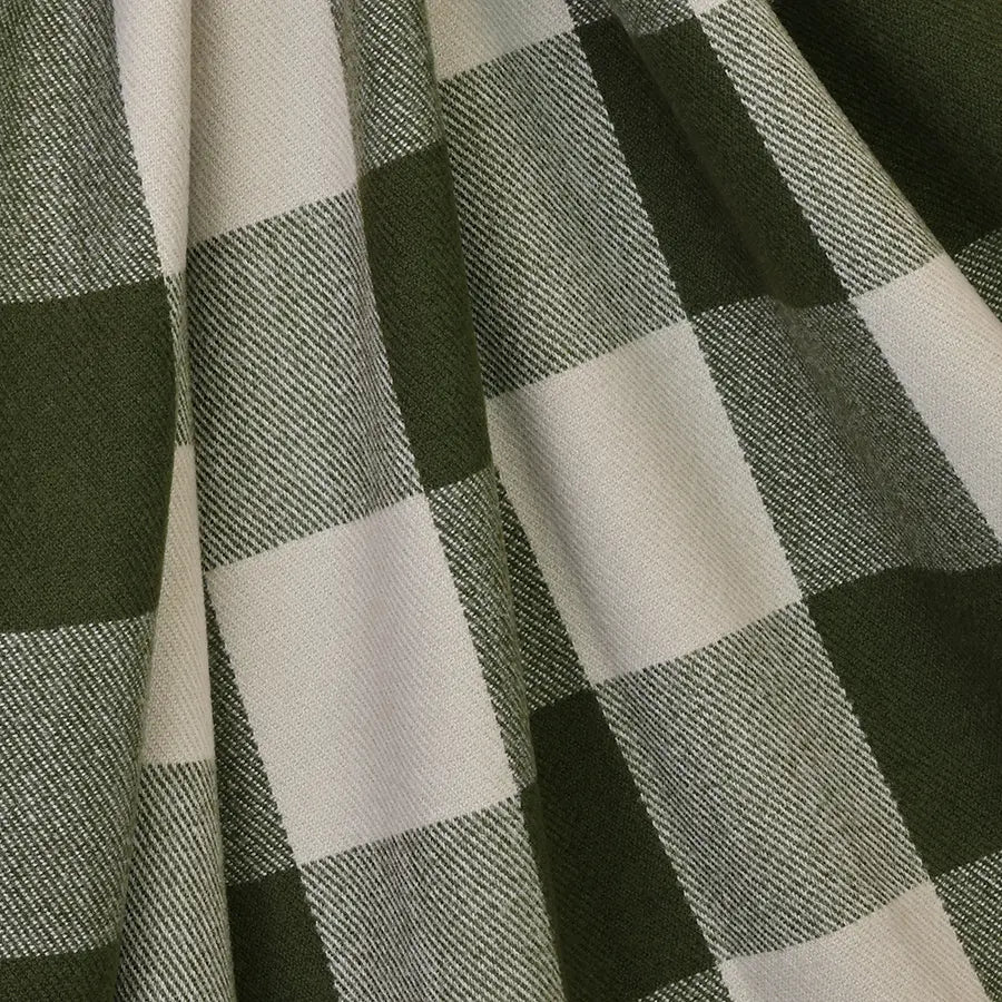 Ross green and cream large check scarf