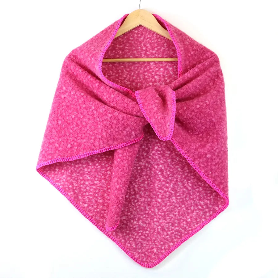 Audrey vibrant pink textured large triangle scarf
