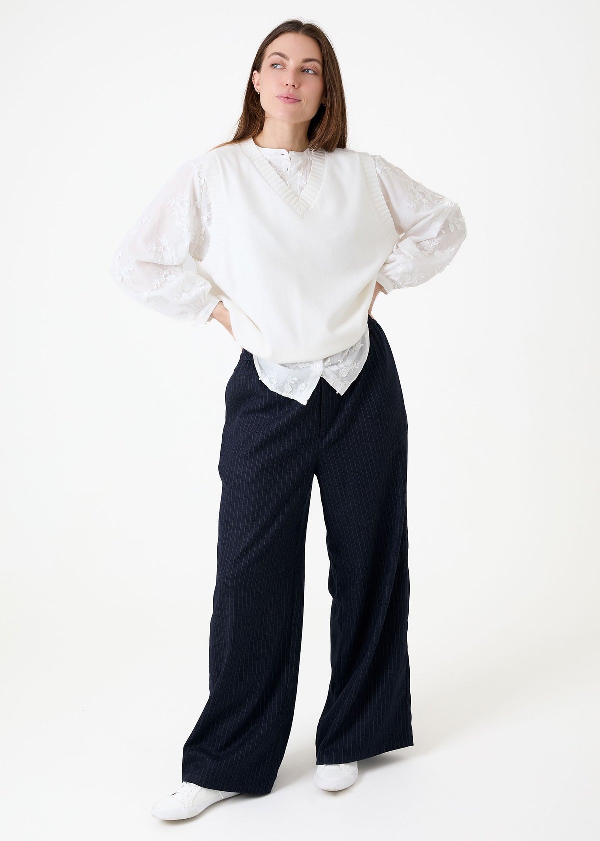 Floral Applique Button Through Blouse