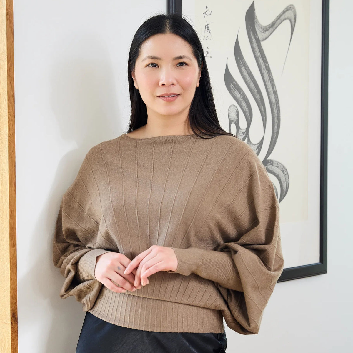 Sunray Batwing Jumper in Mink