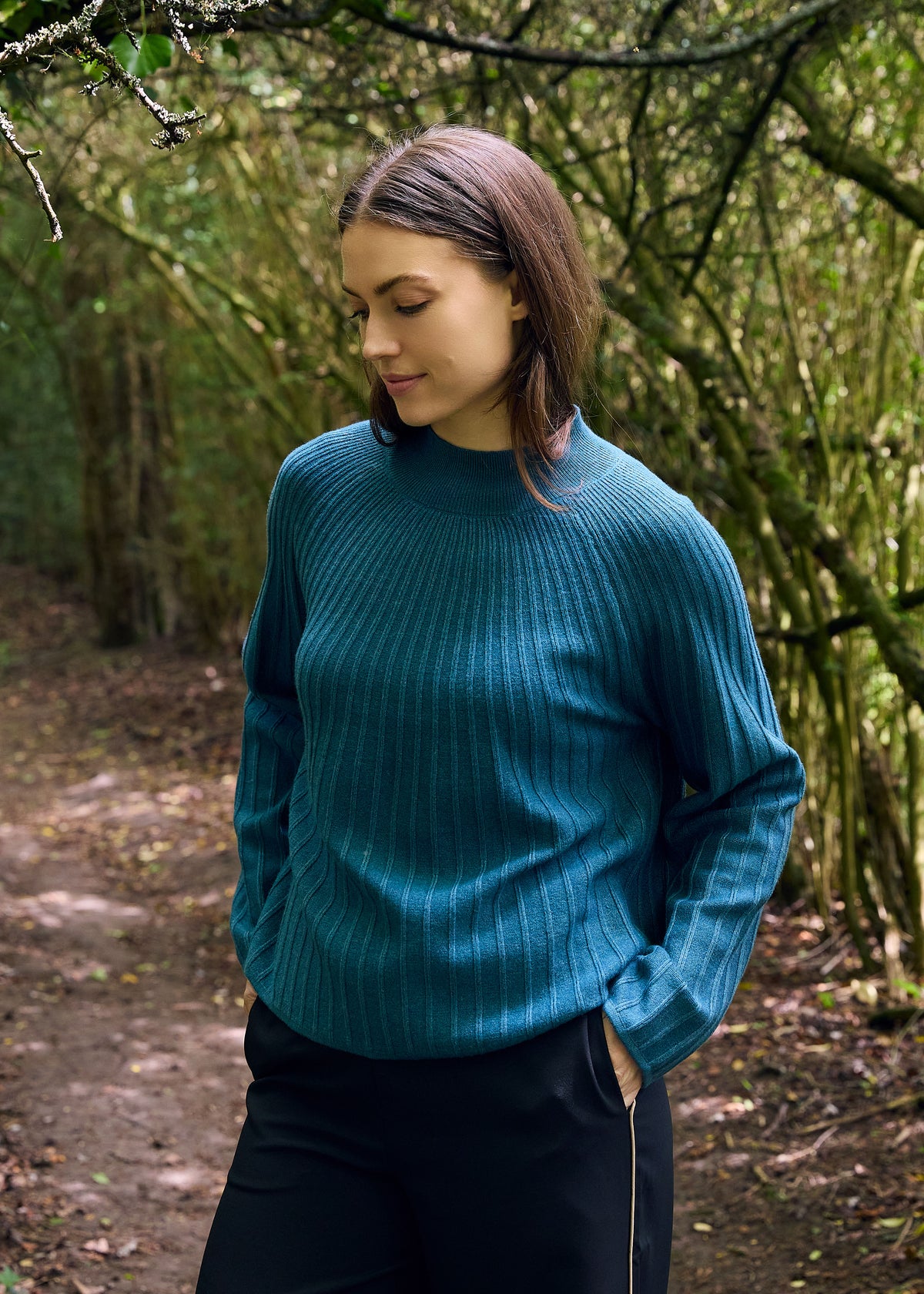 Sunray Turtle Neck Jumper in Marine