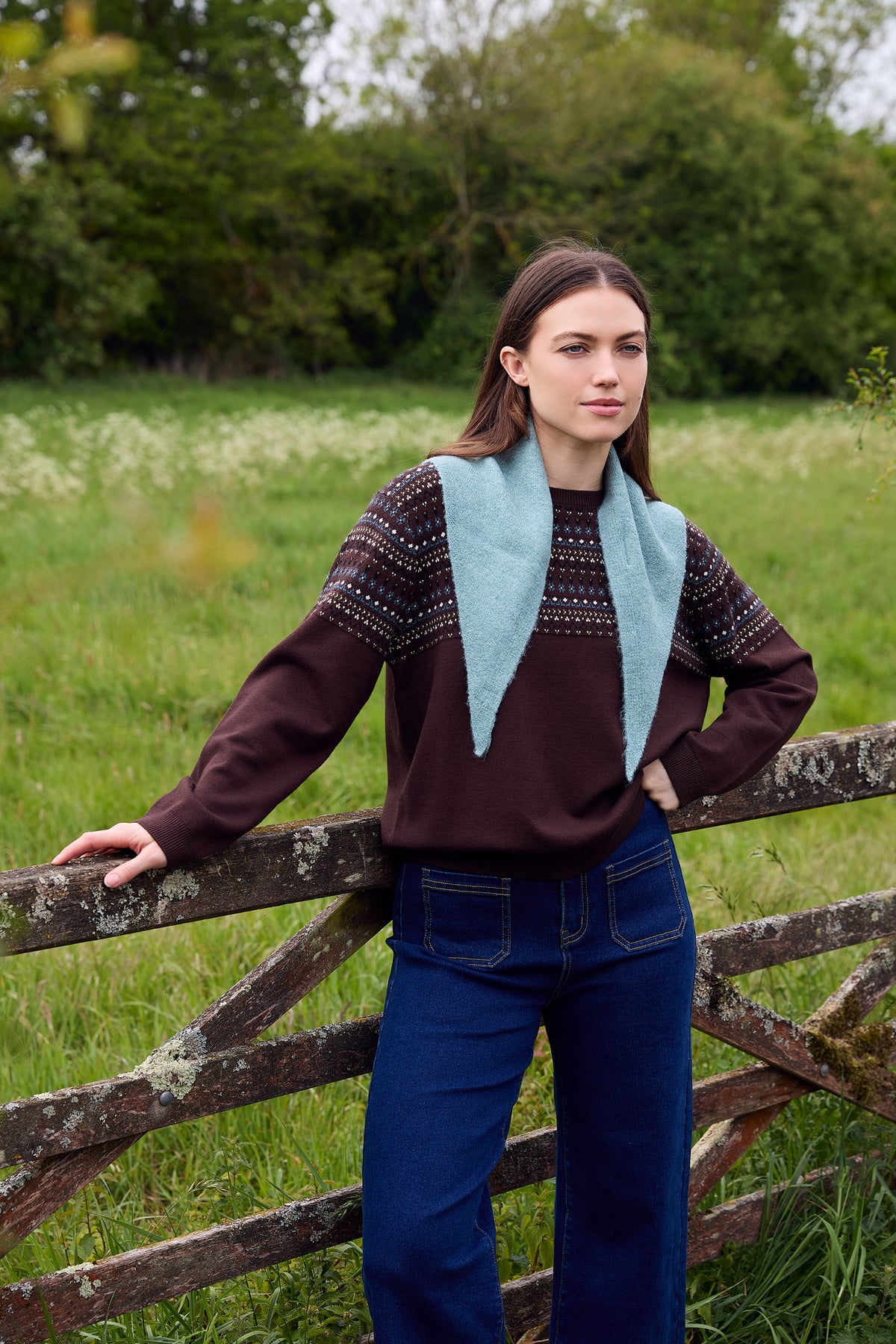 Triangle Scarf in Sea Spray
