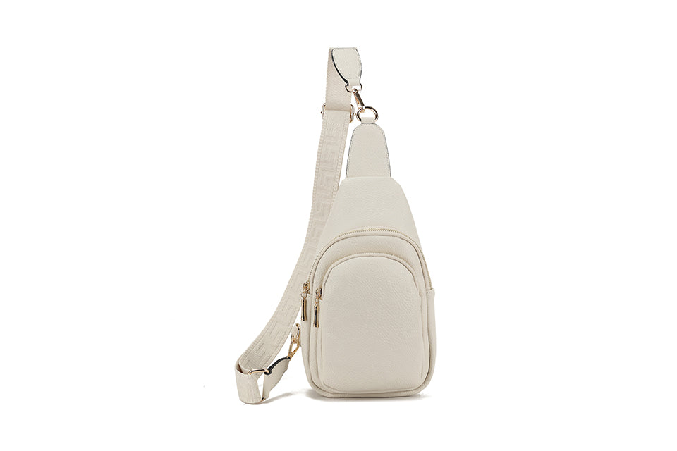 White Travel Crossbody Sling Bag