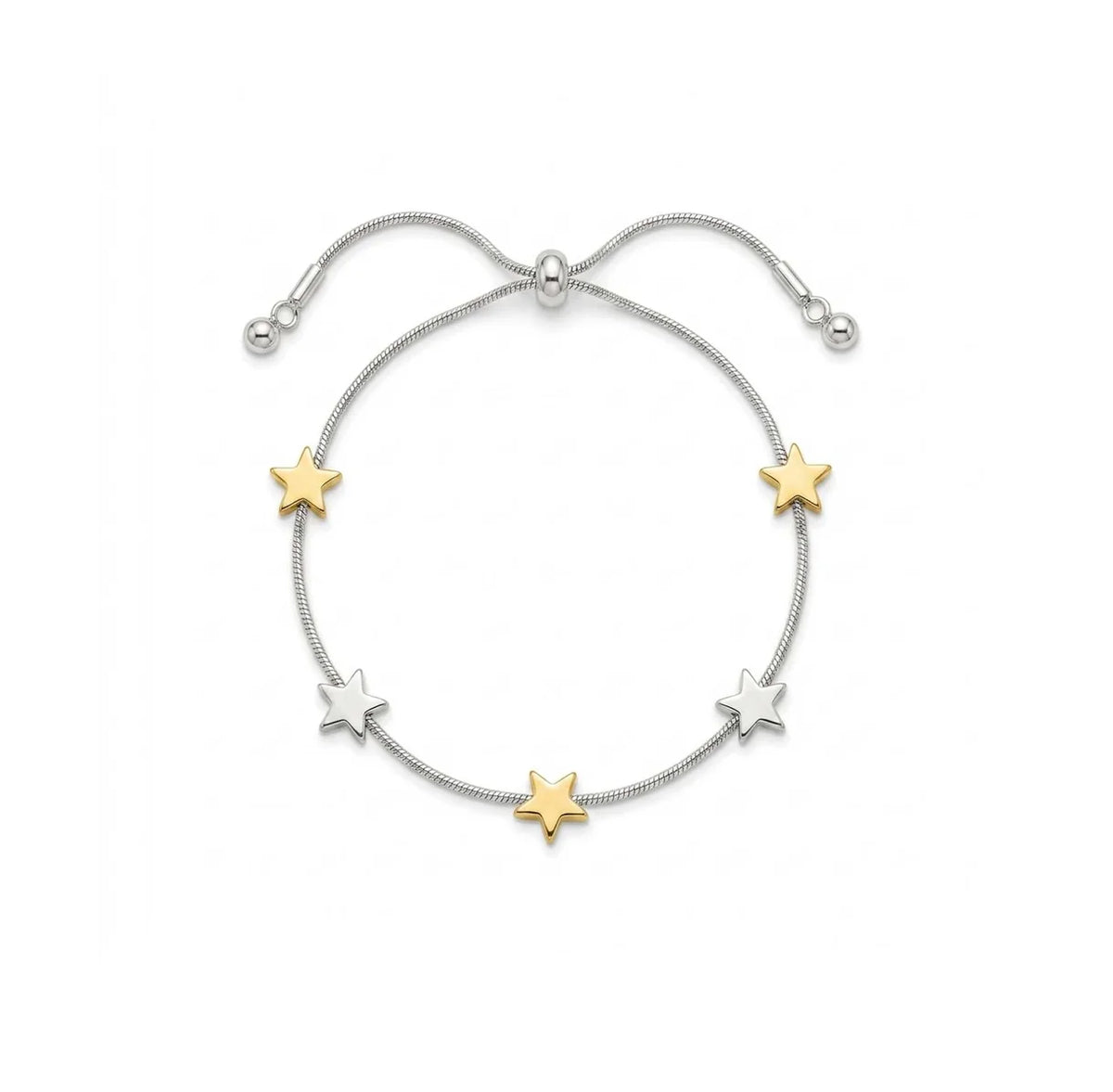 Five Stars Mixed Metal Slider Bracelet