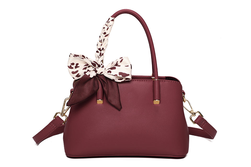 Convertible Crossbody Clutch Bag with Scarf Detail