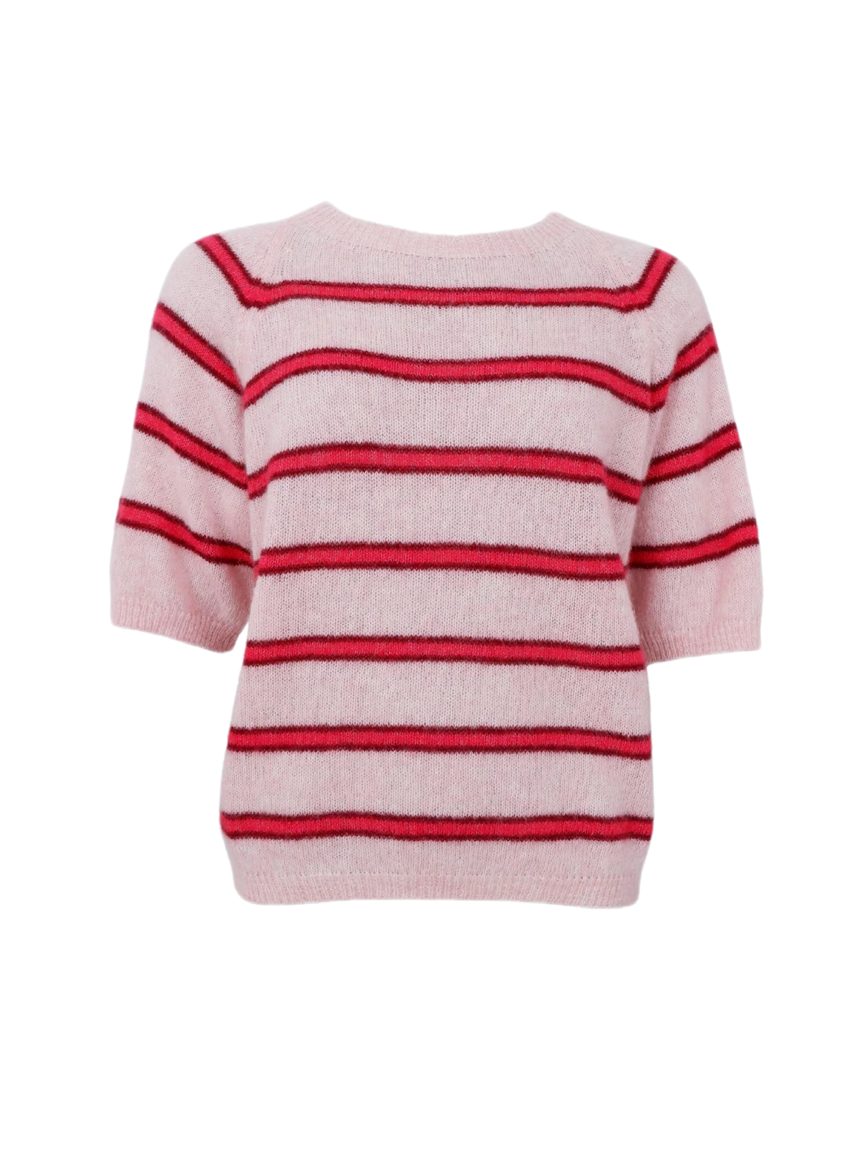 Black Colour- SS Jumper Rose Red- striped- S/M