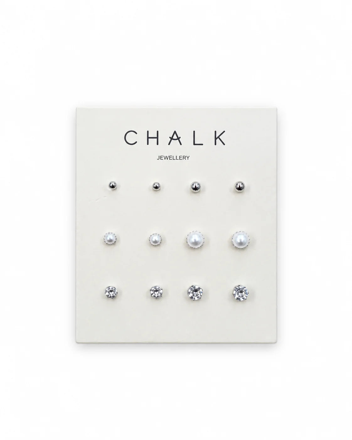 Chalk Multi Stud Earring Card in Silver