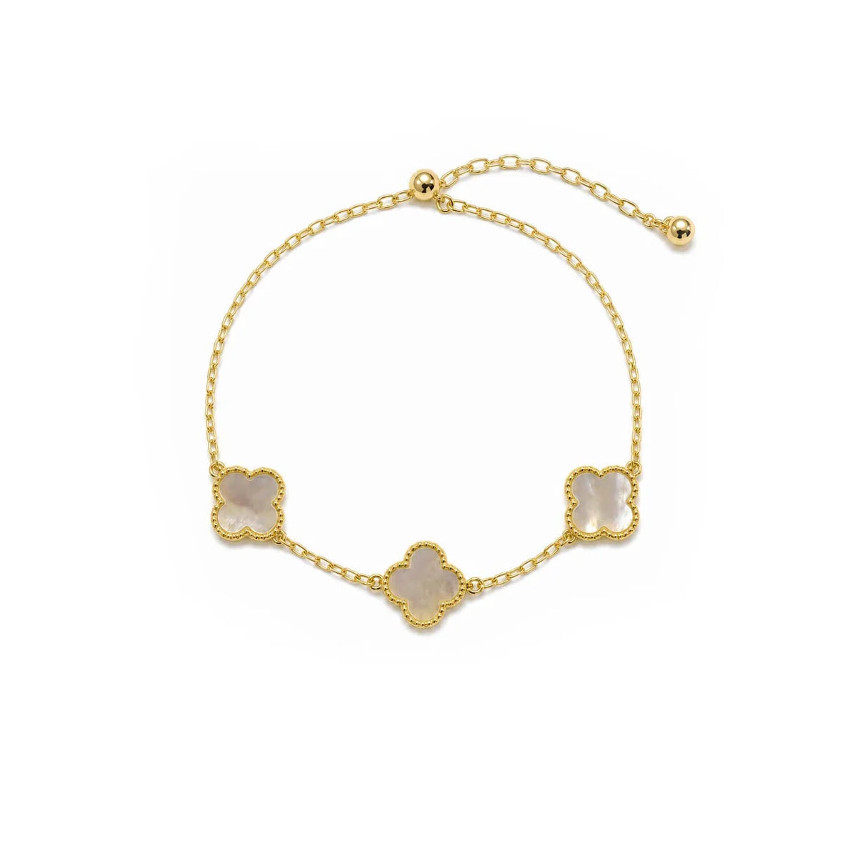 Mother Of Pearl Clover slider bracelet