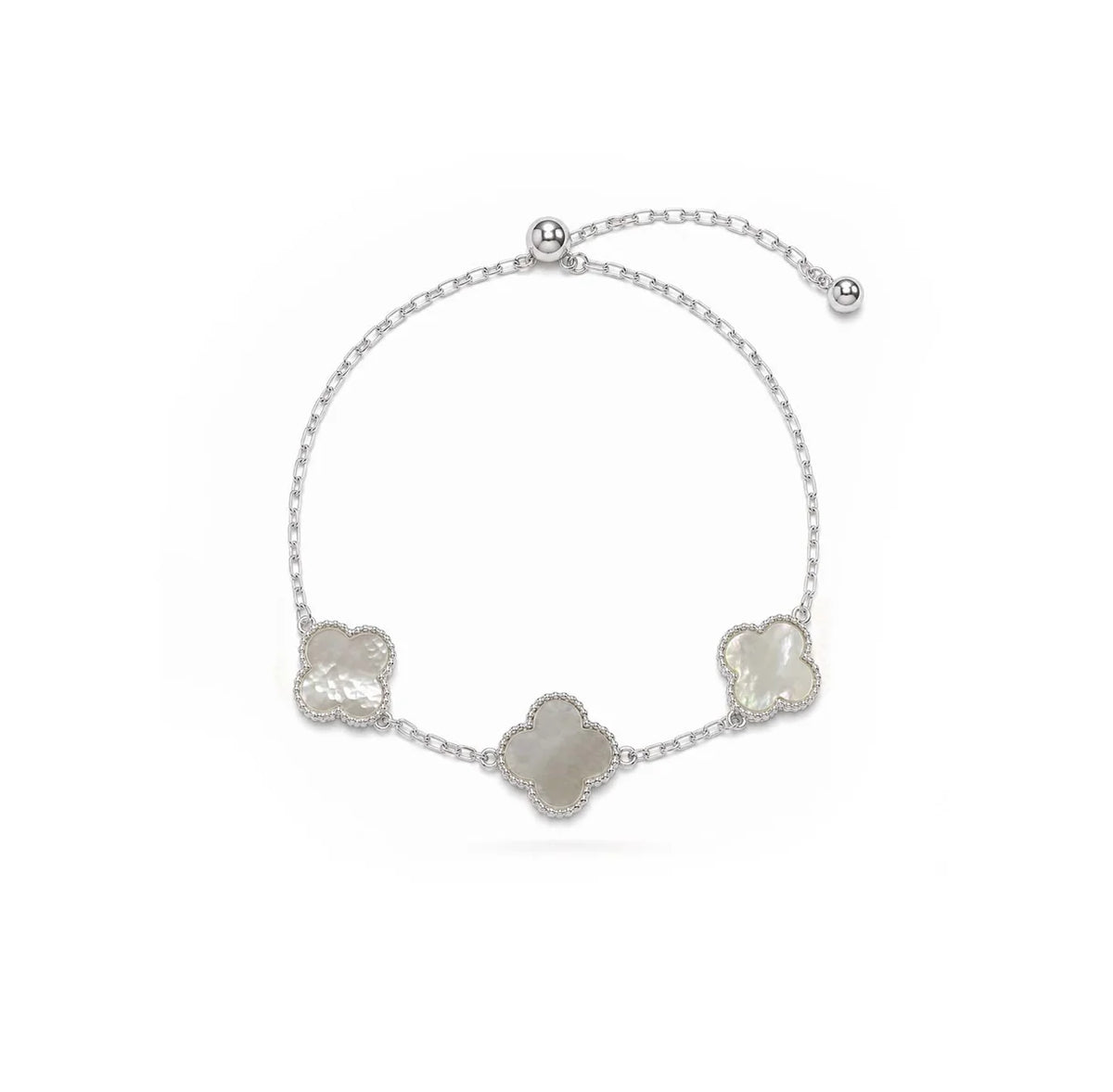 Mother Of Pear Clover slider Bracelet