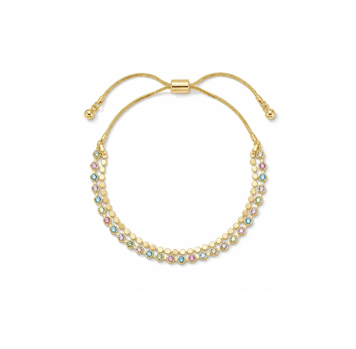 Layered Coloured Glass Stone Bracelet