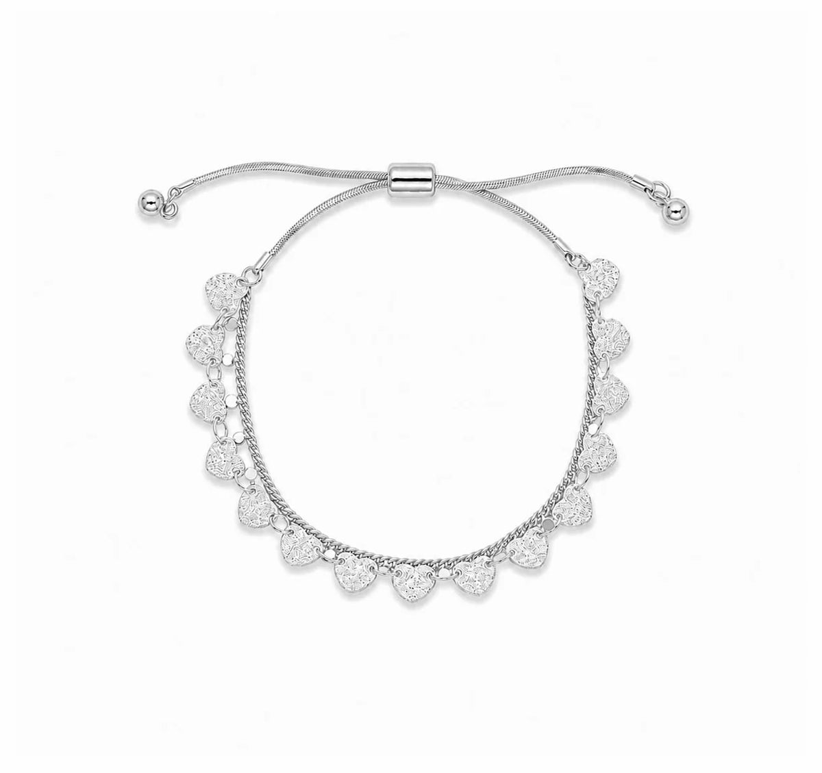 Double Layered Chain Necklace in Silver