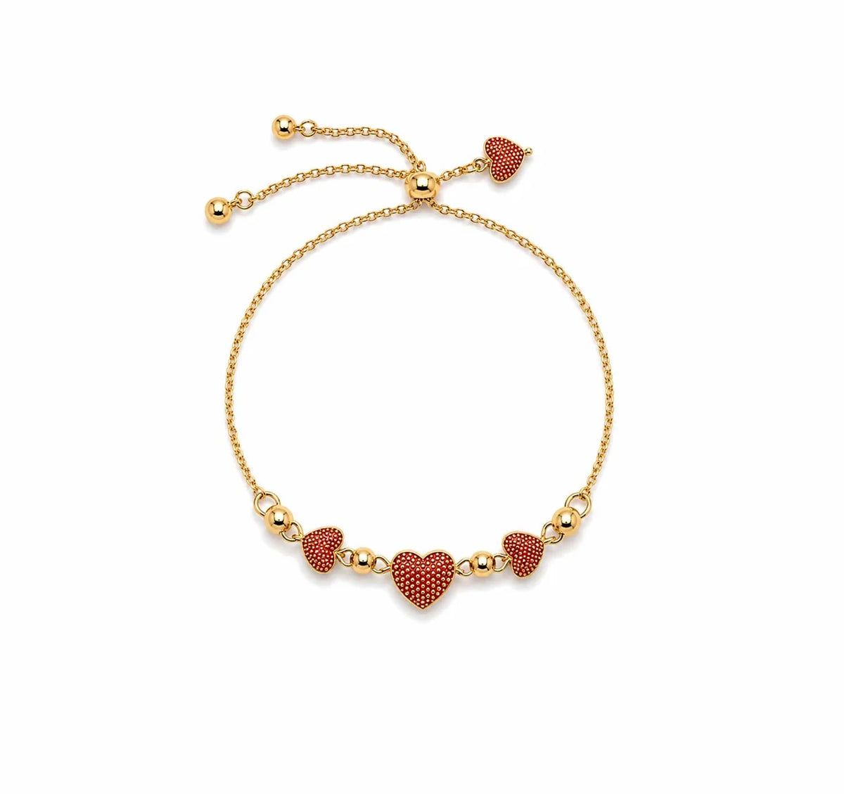 Heart Charm Slider Bracelet