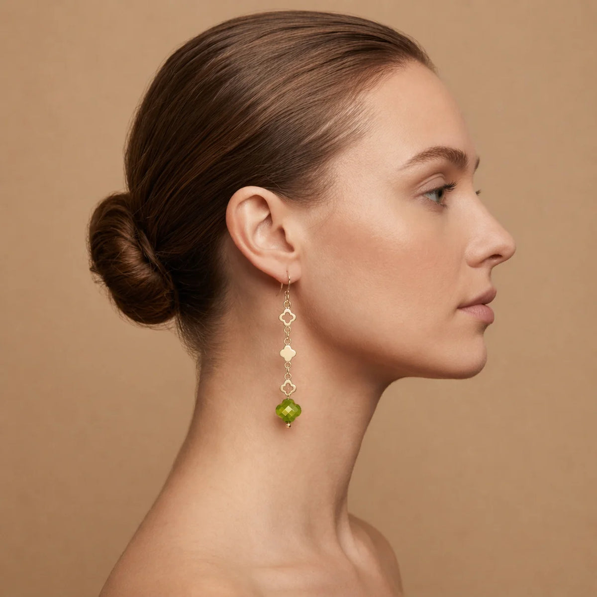 Clover coloured glass Drop Earrings