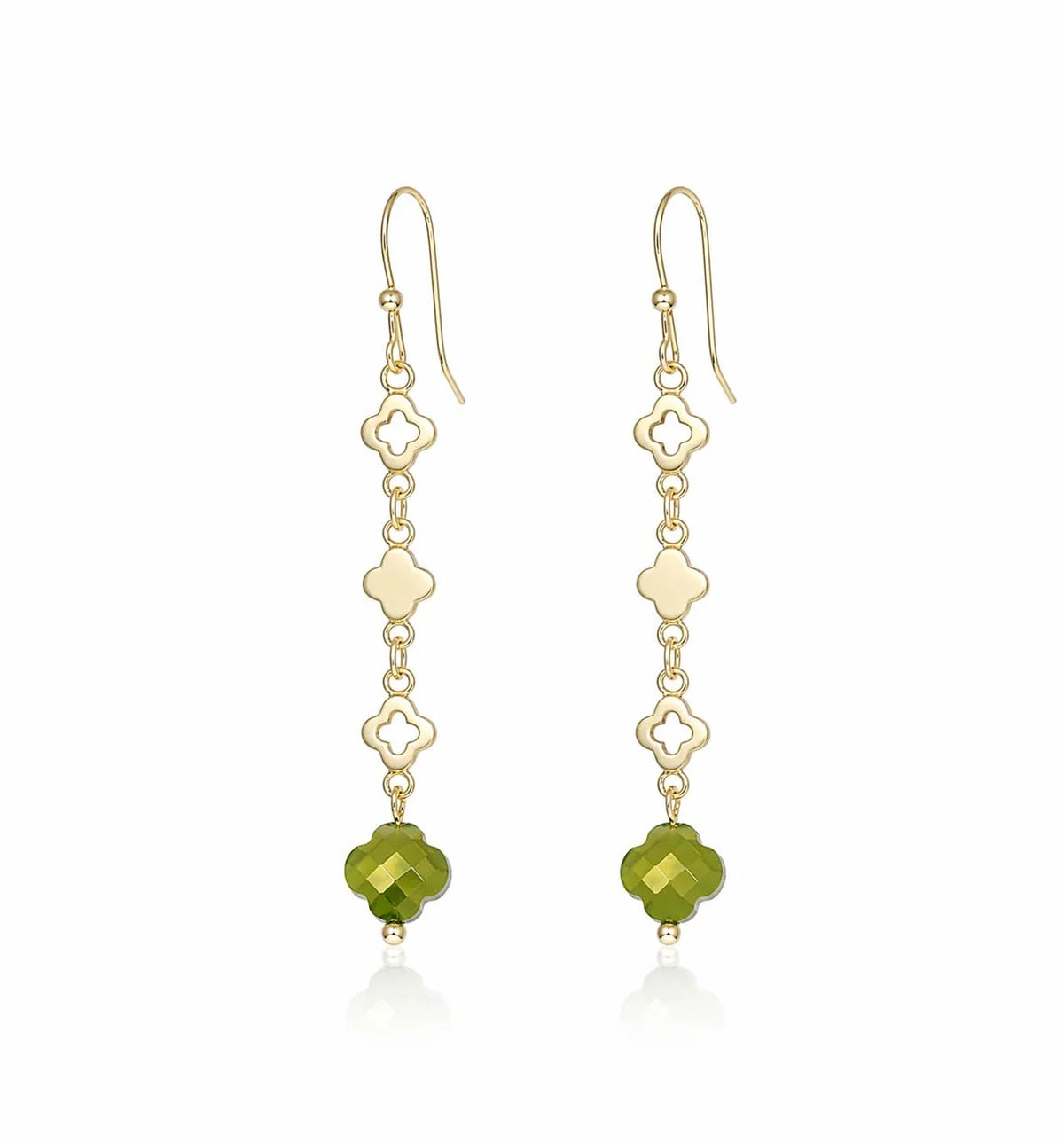 Clover coloured glass Drop Earrings