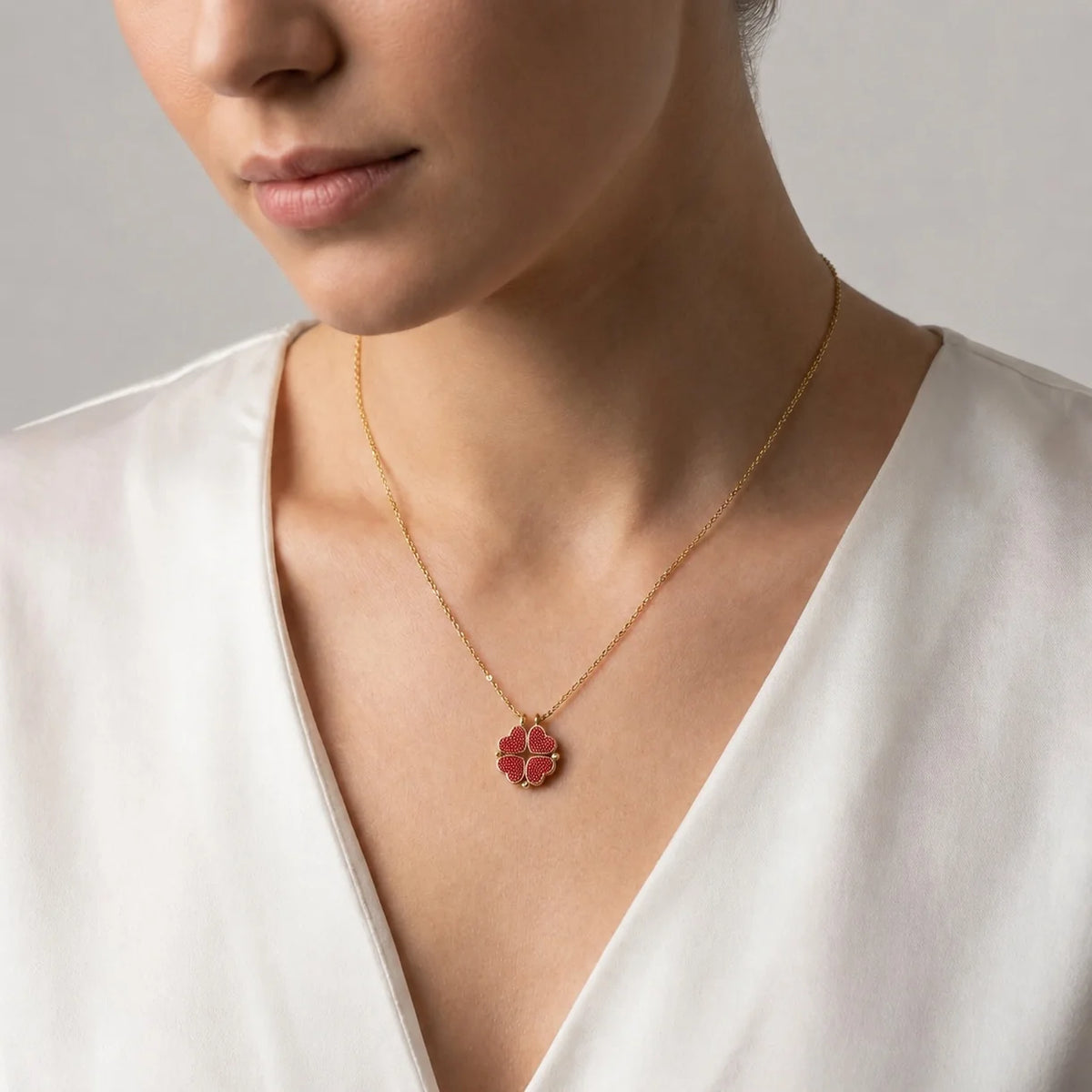 Four Magnetic Hearts Necklace