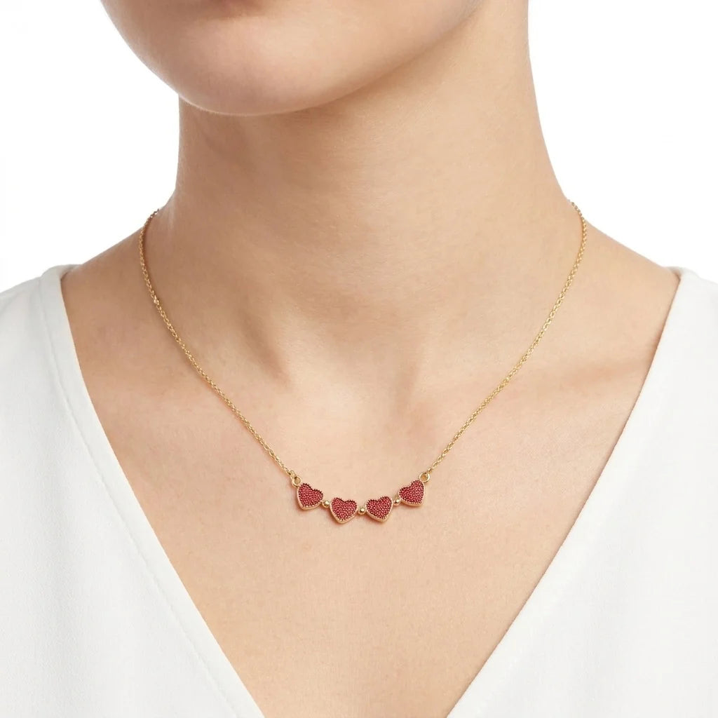 Four Magnetic Hearts Necklace