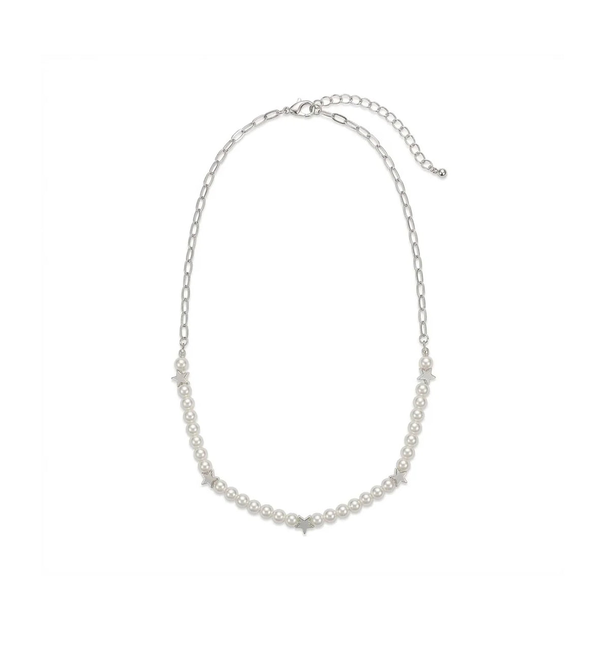 Pearl & Metal star chain Necklace