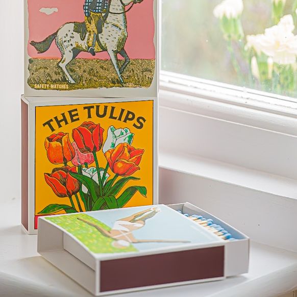 Square matchbox - Tulips