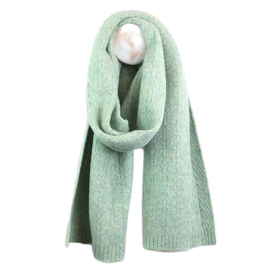 Charlotte sage green herringbone scarf