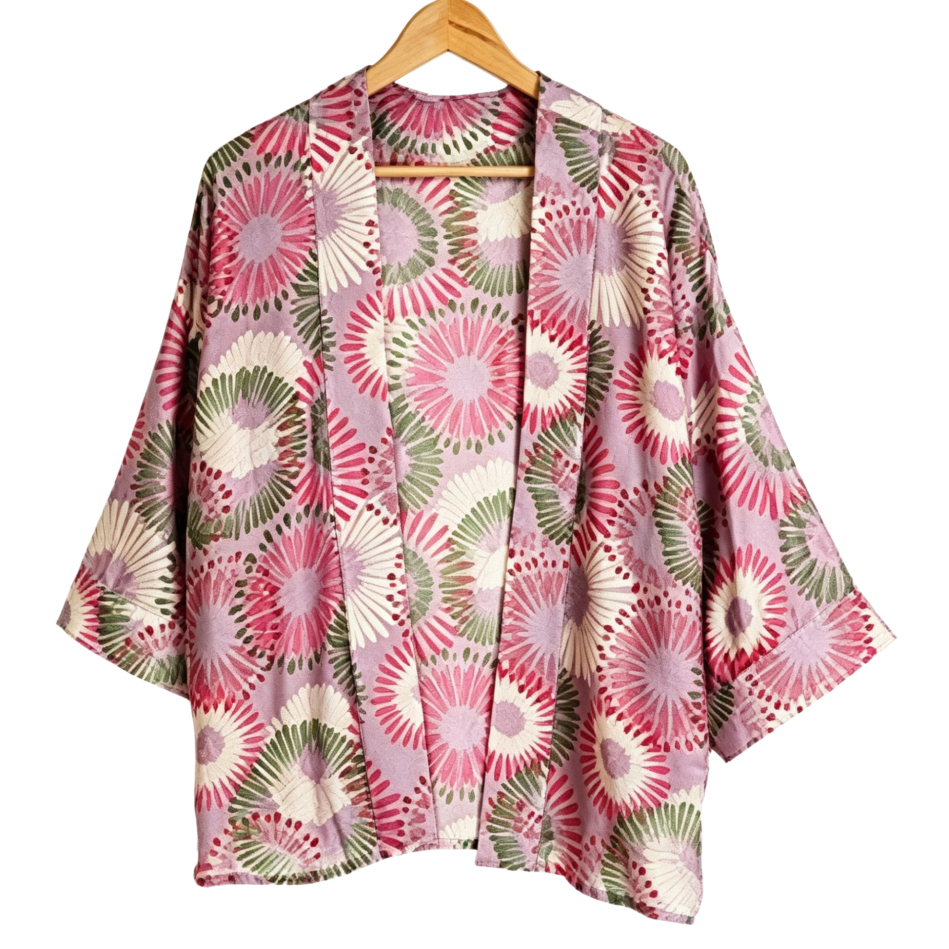 Beach Cover up in Khaki/Purple - One Size