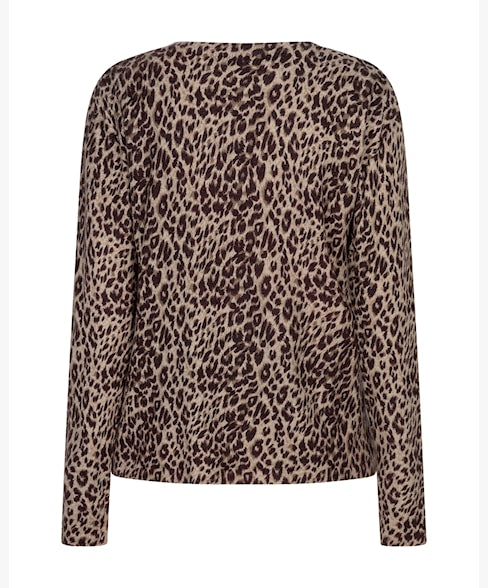 Animal Print Top in Burgundy