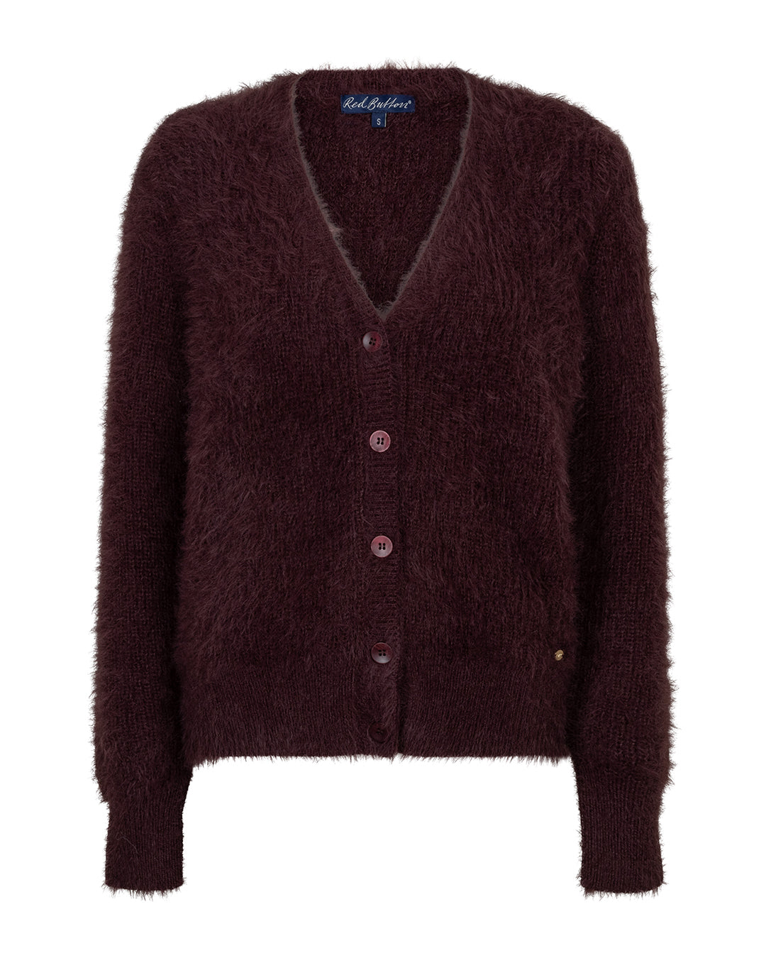Fuzzy Cardigan in Burgundy