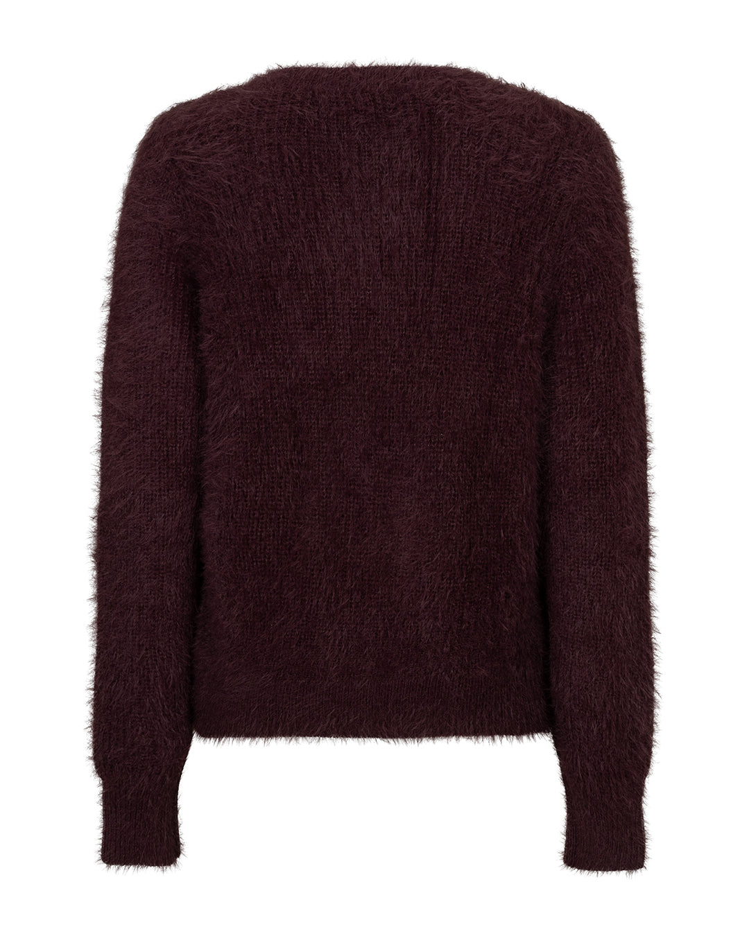 Fuzzy Cardigan in Burgundy