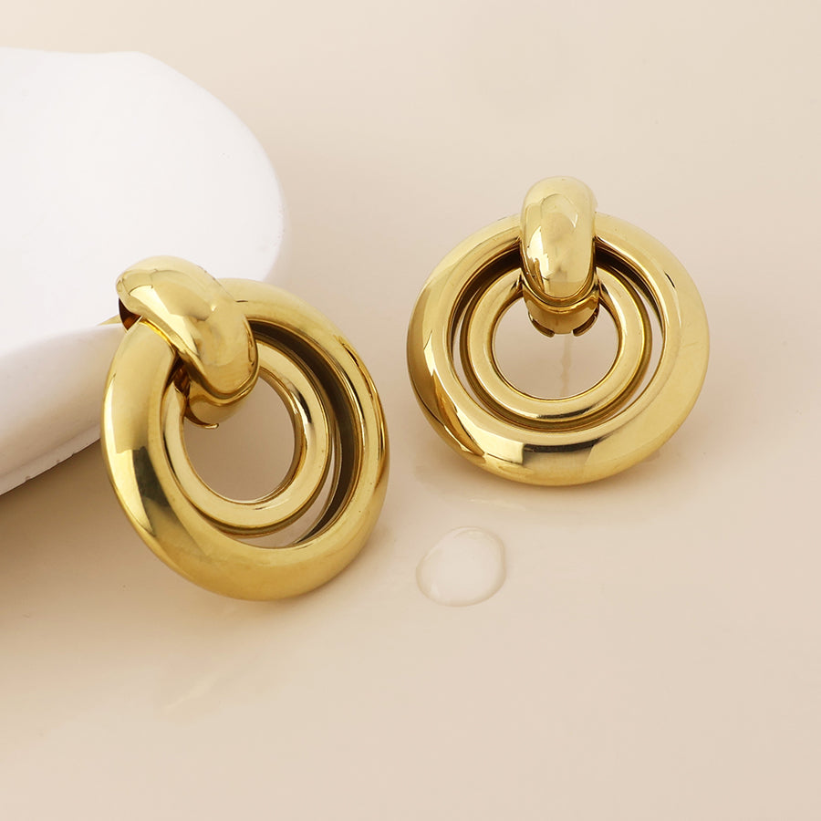 Venus stainless steel gold plated earrings