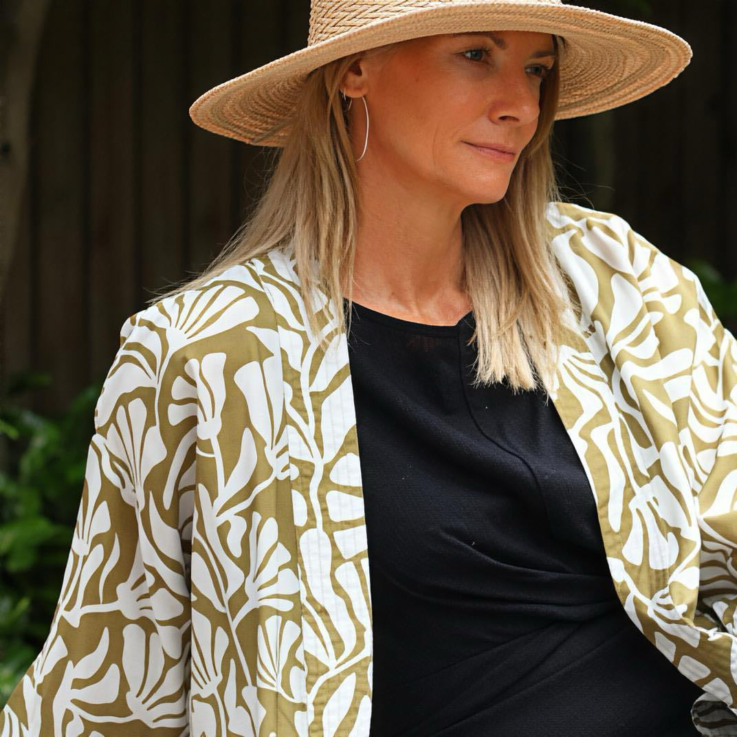 POM Kimono in Olive Green - One Size