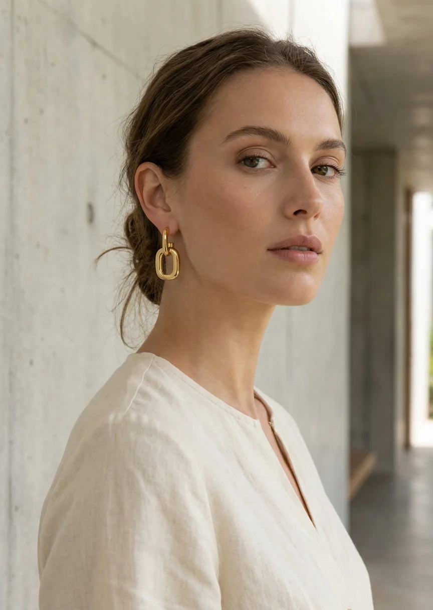 Chunky Link Drop Earrings