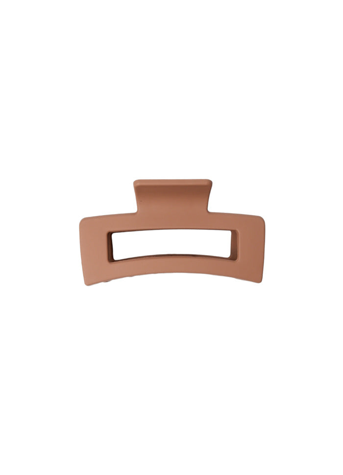 Black Colour BCBerllin matt hair claw in Tobacco. A single hair claw clip in a matte dusty rose or terracotta color, shown against a plain white background.