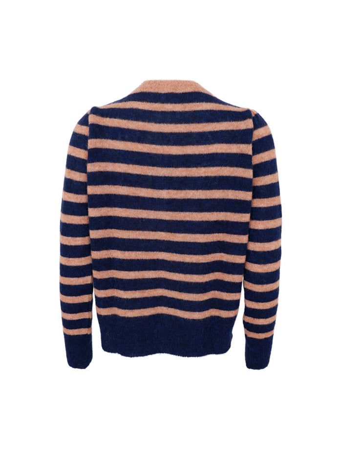 Dell Puff Cardigan In Navy