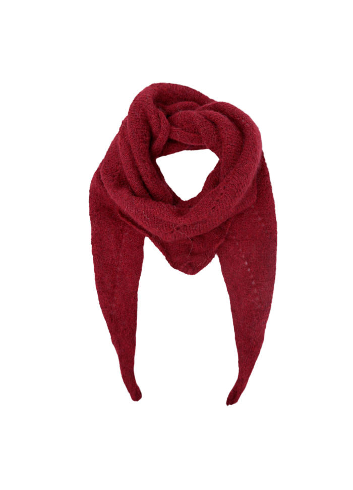 Dell Knitted Mini Scarf in Wine