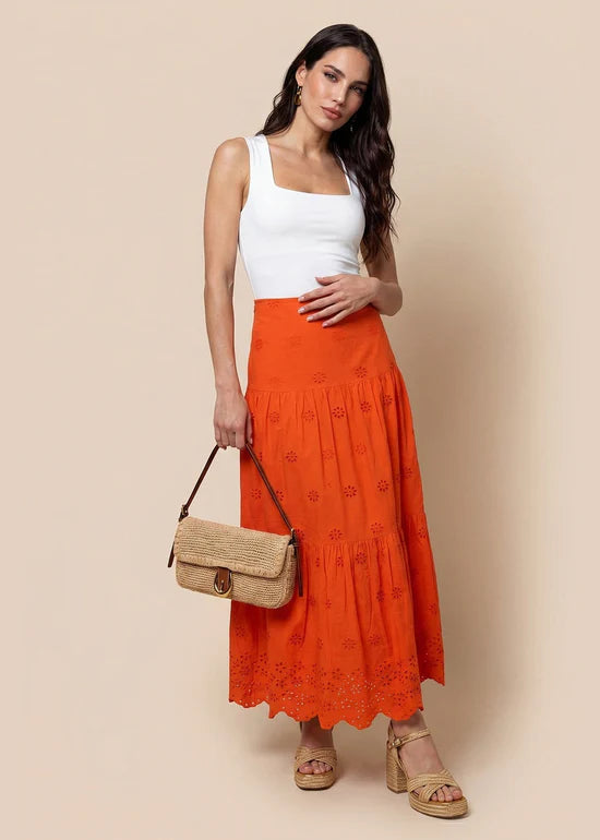 Maxi skirt in Orange